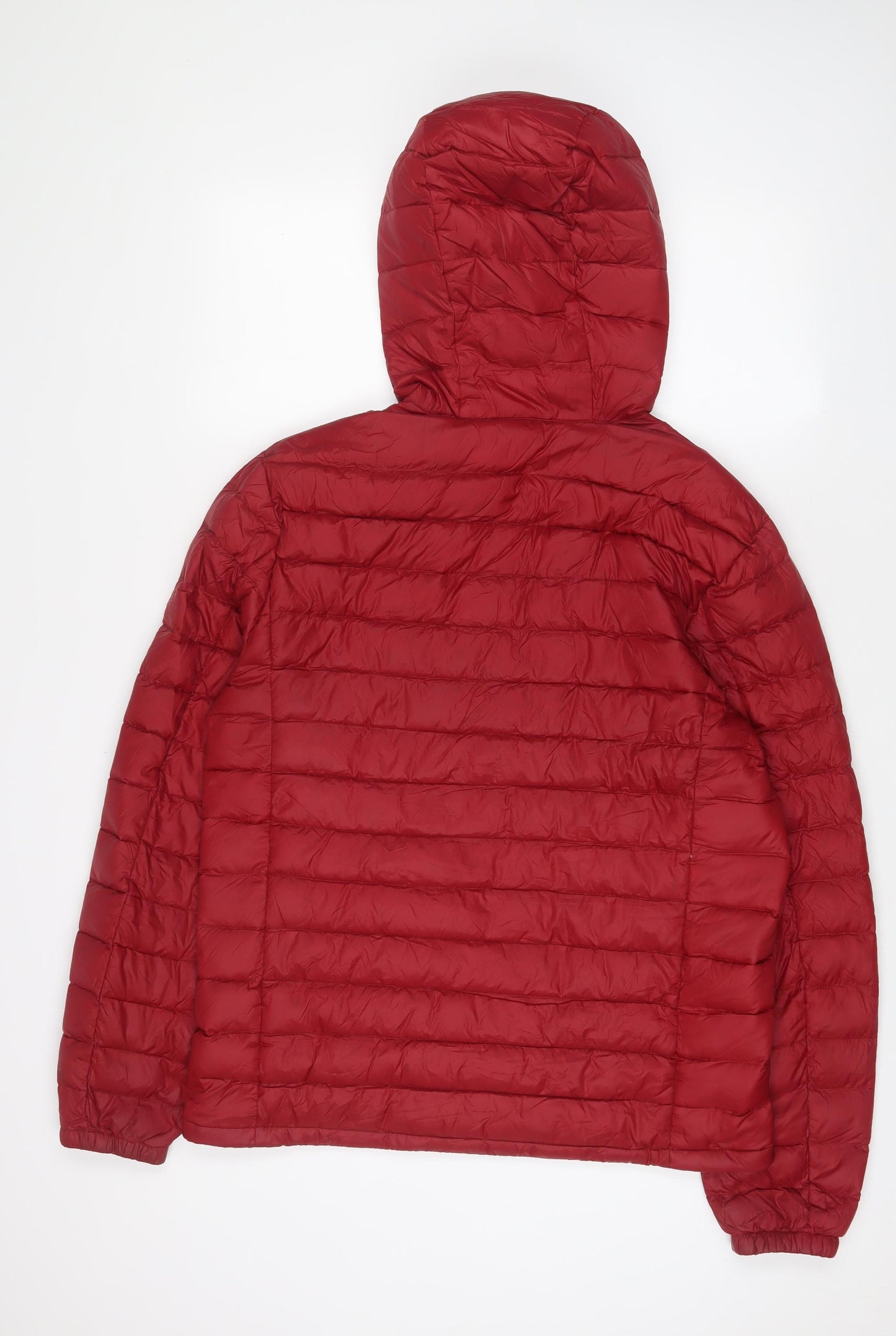 NEXT Mens Red Quilted Coat Size M Zip - Zip Pockets