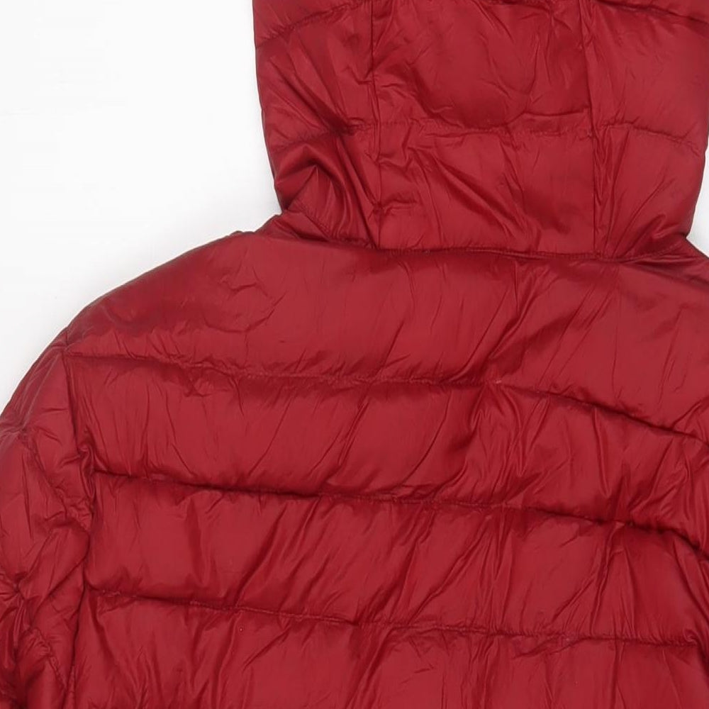 NEXT Mens Red Quilted Coat Size M Zip - Zip Pockets
