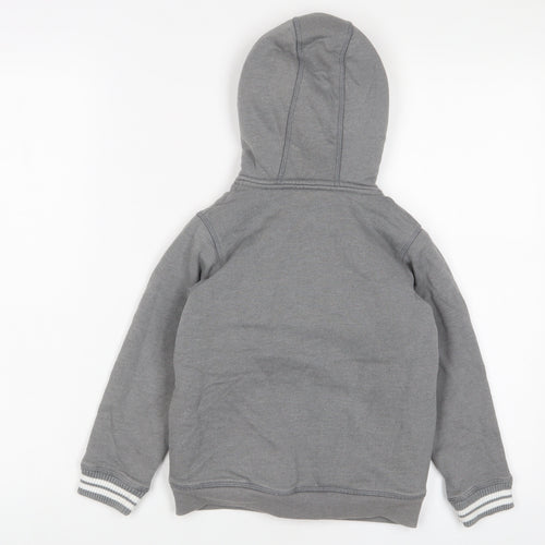 Marks and Spencer Boys Grey Cotton Full Zip Hoodie Size 5-6 Years Zip