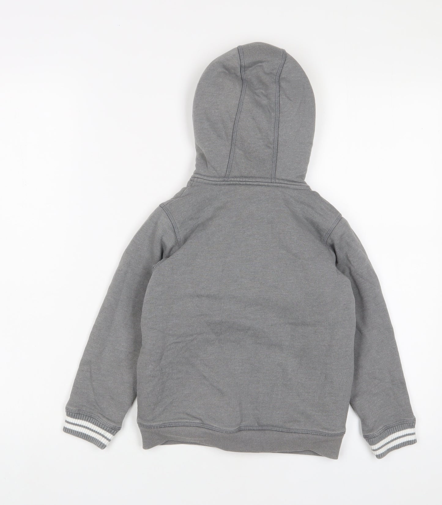 Marks and Spencer Boys Grey Cotton Full Zip Hoodie Size 5-6 Years Zip