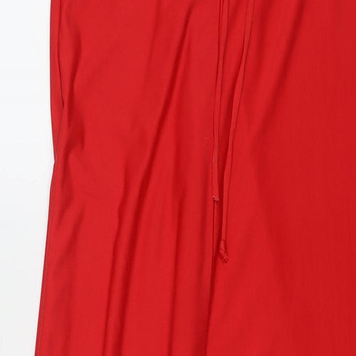 My Michelle Womens Red Floral Polyester Maxi Size L Halter Pullover