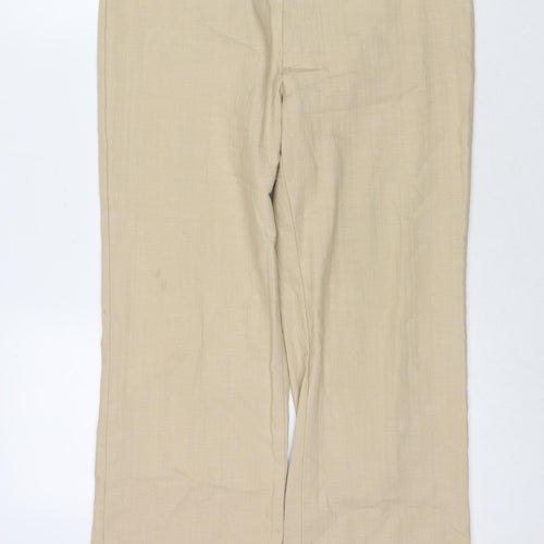 Jonny Q Womens Beige Cotton Trousers Size 18 L28 in Regular Zip