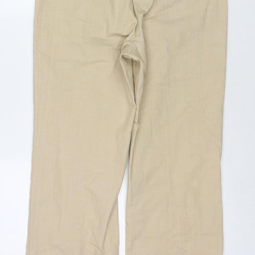 Jonny Q Womens Beige Cotton Trousers Size 18 L28 in Regular Zip