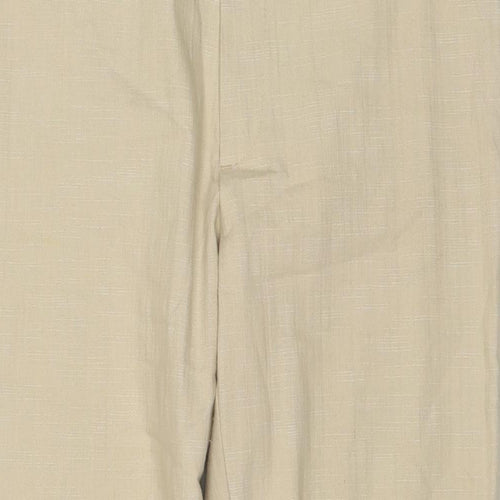 Jonny Q Womens Beige Cotton Trousers Size 18 L28 in Regular Zip