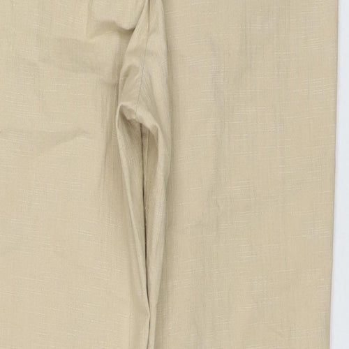 Jonny Q Womens Beige Cotton Trousers Size 18 L28 in Regular Zip