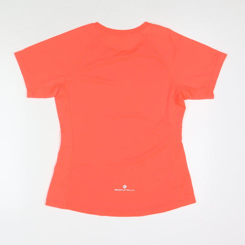 Ronhill Womens Red Polyester Basic T-Shirt Size 8 Round Neck Pullover