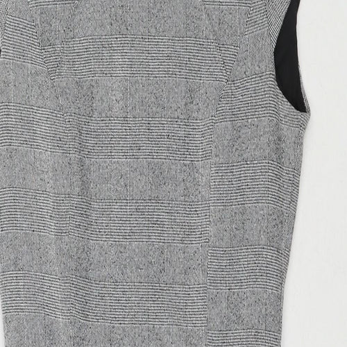 H&M Womens Grey Polyester A-Line Size 8 Round Neck Zip