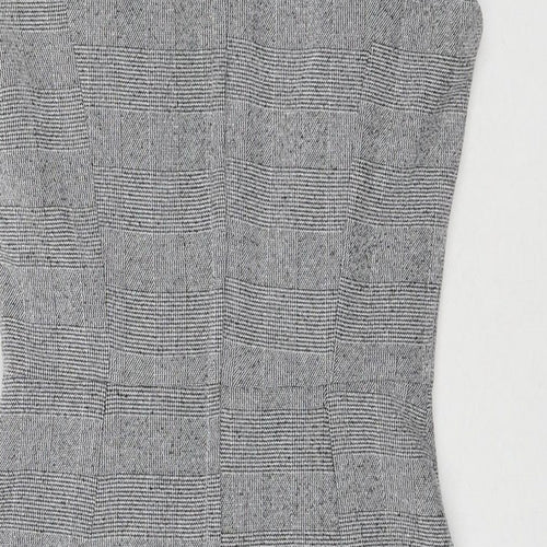 H&M Womens Grey Polyester A-Line Size 8 Round Neck Zip