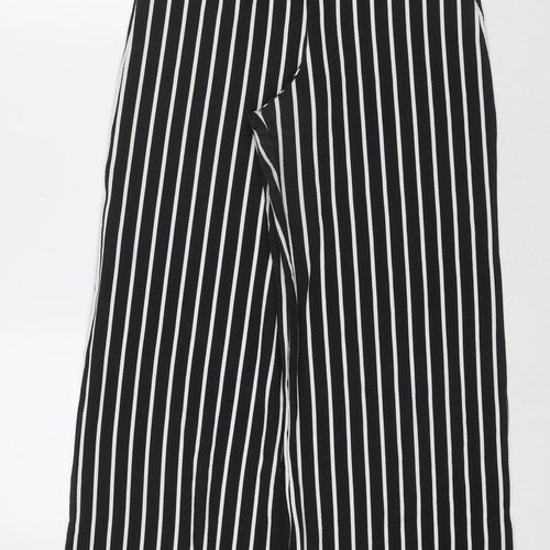 PRETTYLITTLETHING Womens Black Polyester Trousers Size 8 L27 in Regular
