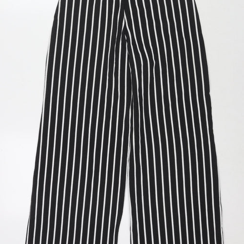 PRETTYLITTLETHING Womens Black Polyester Trousers Size 8 L27 in Regular