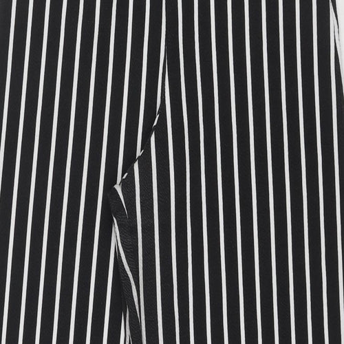 PRETTYLITTLETHING Womens Black Polyester Trousers Size 8 L27 in Regular