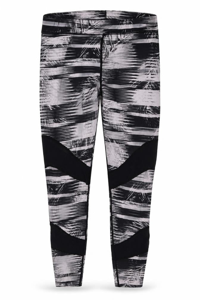 Front view of Label Lab women’s multicoloured geometric polyester compression leggings, size S, 26-inch leg regular pullover