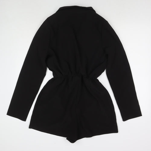 Missguided Womens Black Polyester Playsuit One-Piece Size 12 L3 in Pullover