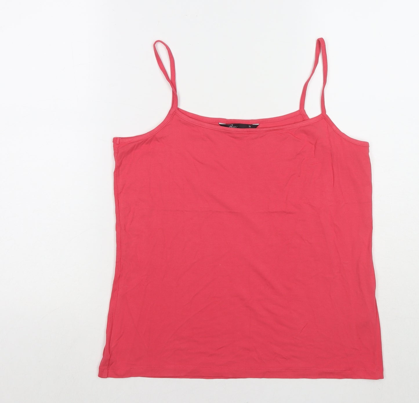 Bonmarché Womens Pink Viscose Camisole Tank Size 16 Round Neck