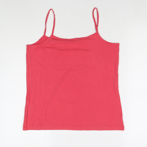 Bonmarché Womens Pink Viscose Camisole Tank Size 16 Round Neck