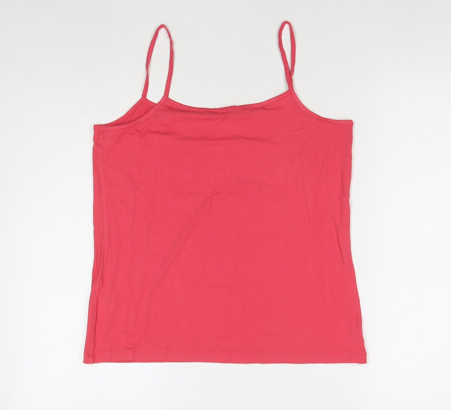 Bonmarché Womens Pink Viscose Camisole Tank Size 16 Round Neck