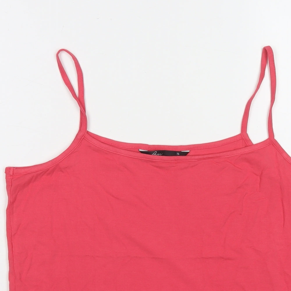 Bonmarché Womens Pink Viscose Camisole Tank Size 16 Round Neck