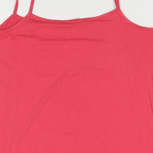 Bonmarché Womens Pink Viscose Camisole Tank Size 16 Round Neck