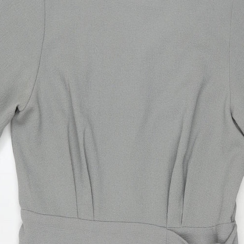 Closet Womens Grey Polyester A-Line Size 12 Round Neck Zip