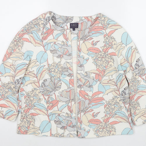 Marks and Spencer Womens Multicoloured Floral Jacket Blazer Size 12
