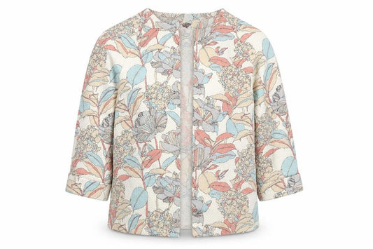 Front view of Marks & Spencer women’s multicoloured floral jacket blazer, size UK 12