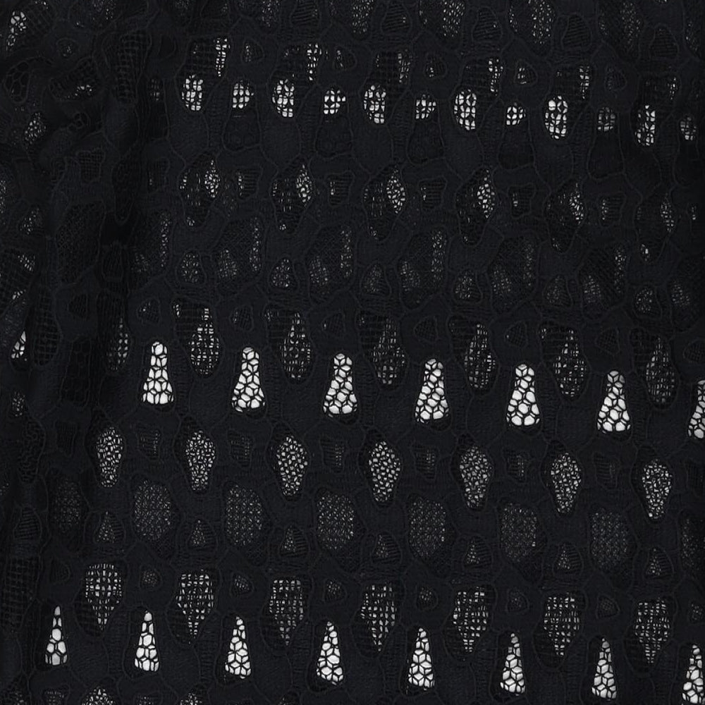 H&M Womens Black Cotton Jumper Dress Size 6 Round Neck Pullover