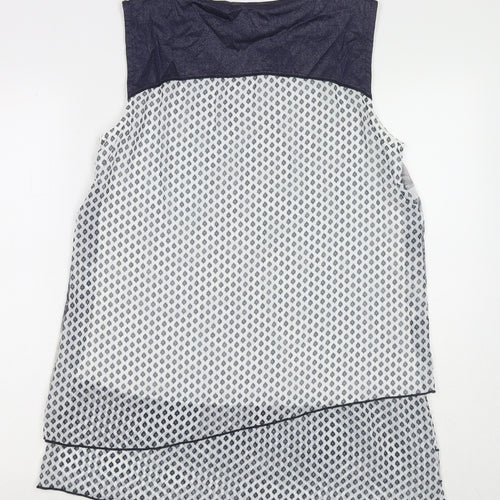 Kalisson Womens Multicoloured Geometric Polyester Basic Tank Size XL Round Neck