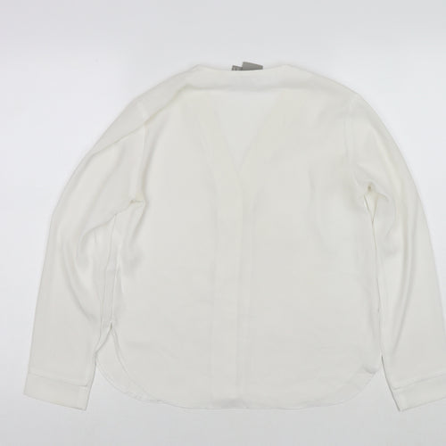 ASOS Womens White Polyester Basic Button-Up Size 8 V-Neck