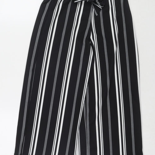 New Look Girls Black Striped Polyester Bloomer Trousers Size 10-11 Years Regular Tie