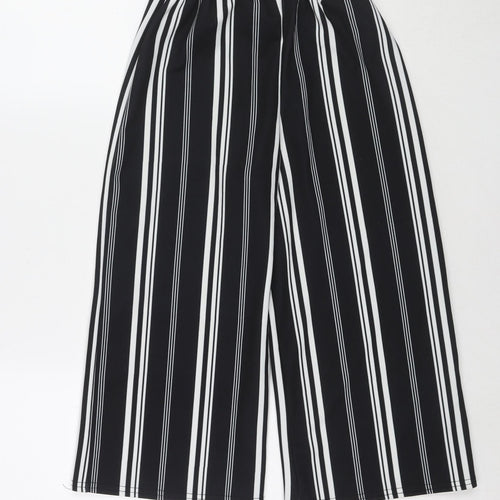 New Look Girls Black Striped Polyester Bloomer Trousers Size 10-11 Years Regular Tie
