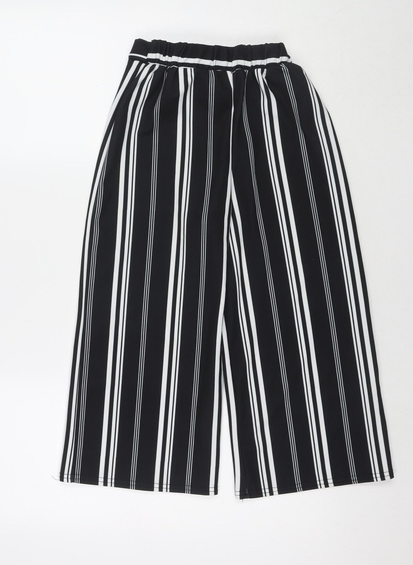 New Look Girls Black Striped Polyester Bloomer Trousers Size 10-11 Years Regular Tie