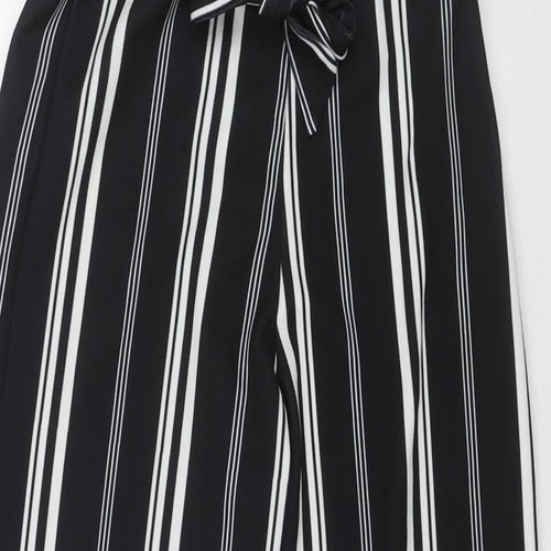 New Look Girls Black Striped Polyester Bloomer Trousers Size 10-11 Years Regular Tie