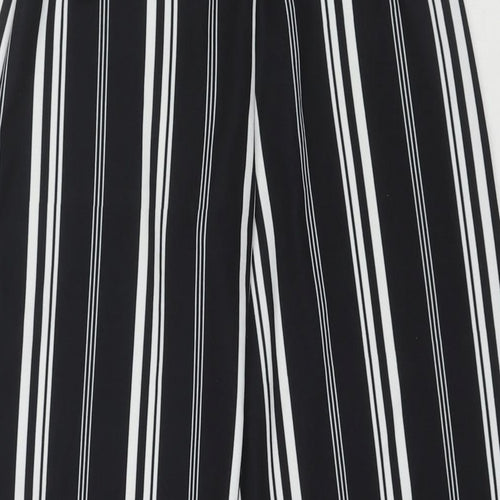 New Look Girls Black Striped Polyester Bloomer Trousers Size 10-11 Years Regular Tie