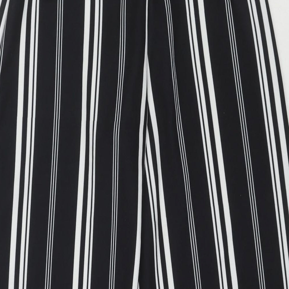 New Look Girls Black Striped Polyester Bloomer Trousers Size 10-11 Years Regular Tie