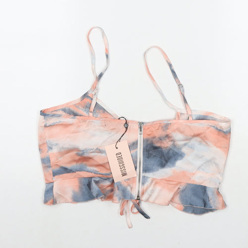 Missguided Womens Multicoloured Polyester Cropped Tank Size 12 V-Neck