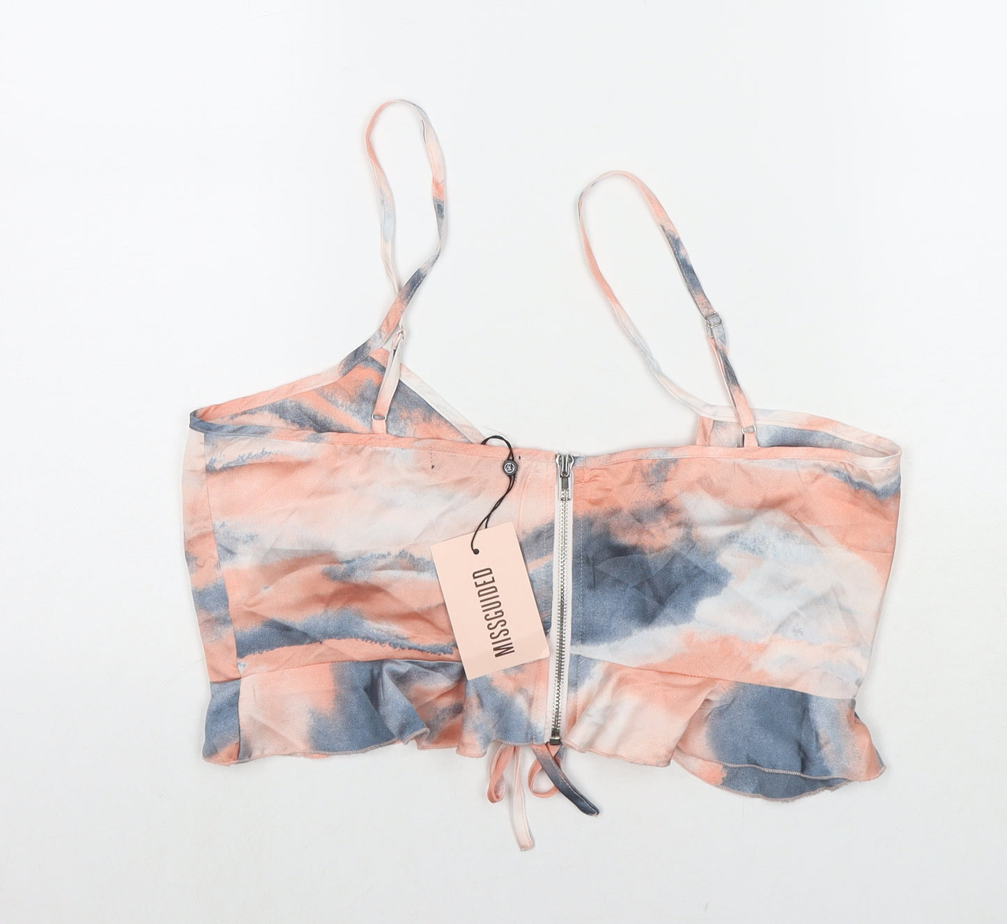 Missguided Womens Multicoloured Polyester Cropped Tank Size 12 V-Neck