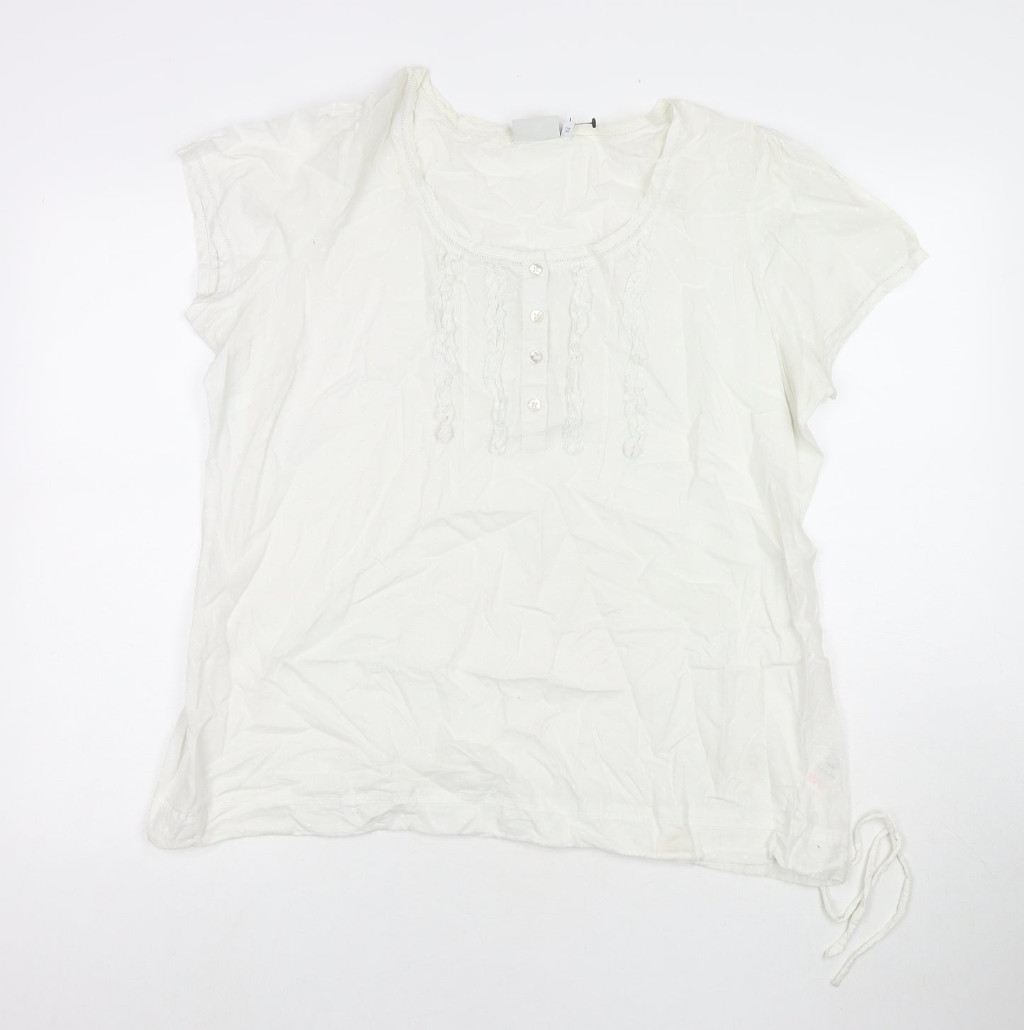 NEXT Womens White Cotton Basic T-Shirt Size 20 Round Neck