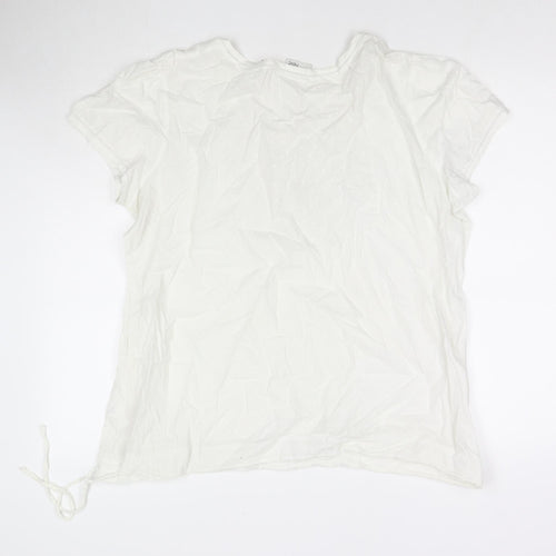 NEXT Womens White Cotton Basic T-Shirt Size 20 Round Neck