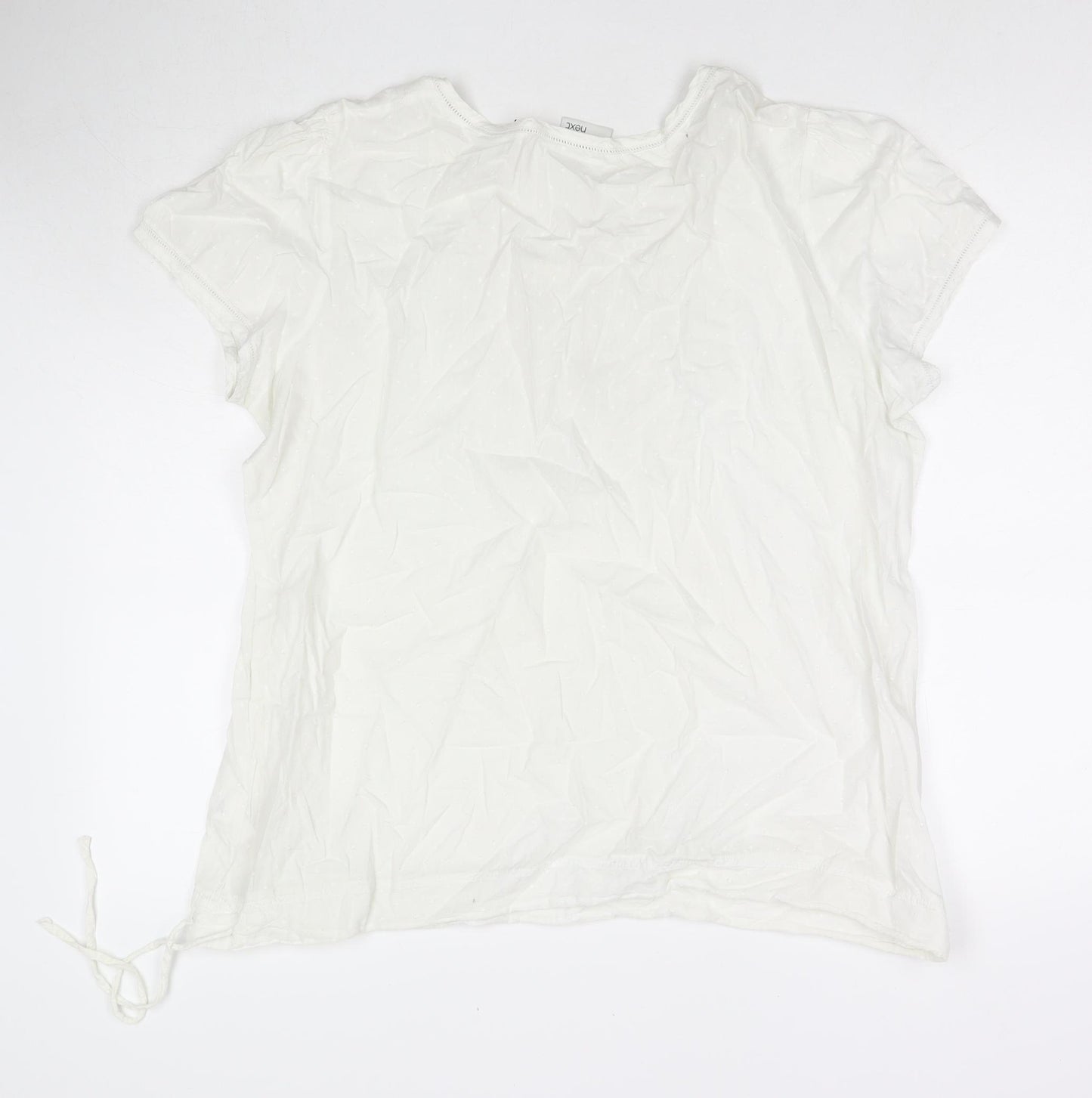 NEXT Womens White Cotton Basic T-Shirt Size 20 Round Neck