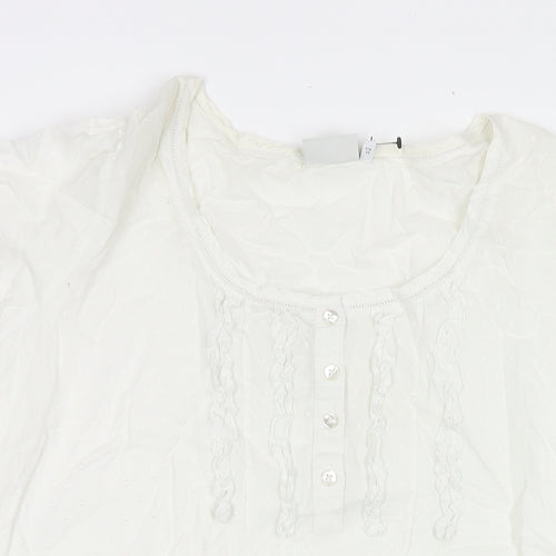 NEXT Womens White Cotton Basic T-Shirt Size 20 Round Neck