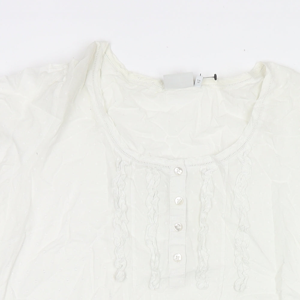 NEXT Womens White Cotton Basic T-Shirt Size 20 Round Neck