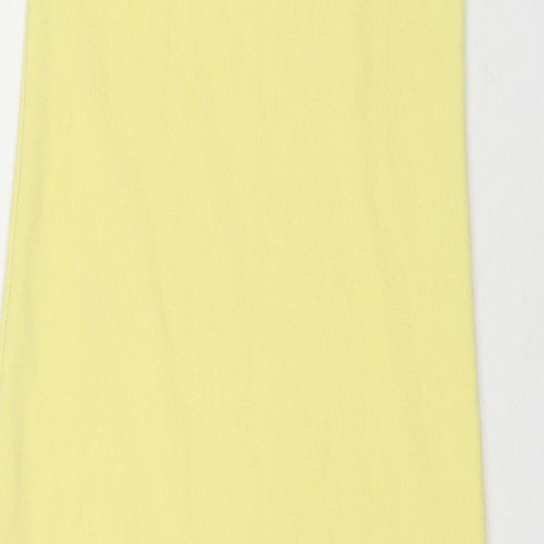 I SAW IT FIRST Womens Yellow Polyester Bodycon Size 8 Round Neck Pullover
