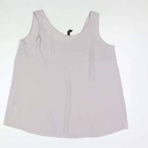 Arcadia Womens Grey Polyester Basic Tank Size 18 Round Neck