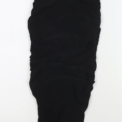 PRETTYLITTLETHING Womens Black Polyester Bandage Skirt Size 8