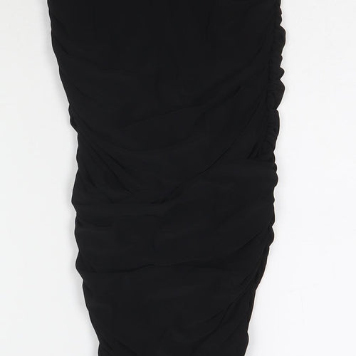 PRETTYLITTLETHING Womens Black Polyester Bandage Skirt Size 8