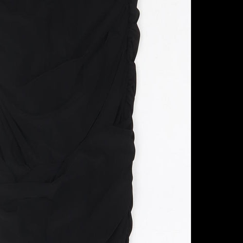 PRETTYLITTLETHING Womens Black Polyester Bandage Skirt Size 8