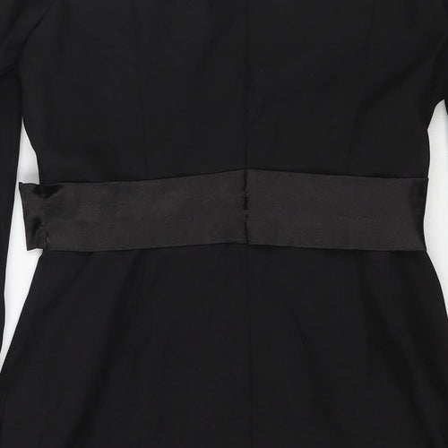 PRETTYLITTLETHING Womens Black Polyester Mini Size 12 Off the Shoulder Zip