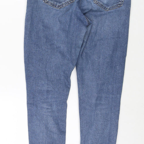 Topshop Womens Blue Cotton Skinny Jeans Size 30 L30 in Regular Zip