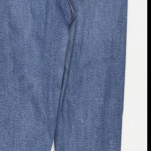 Topshop Womens Blue Cotton Skinny Jeans Size 30 L30 in Regular Zip