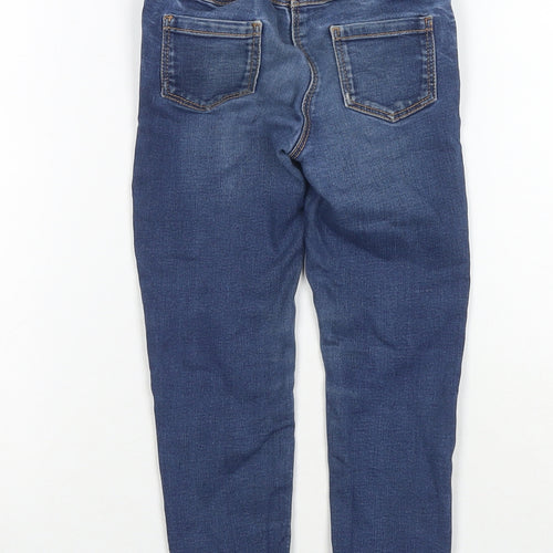 NEXT Girls Blue Cotton Skinny Jeans Size 4-5 Years Regular Button
